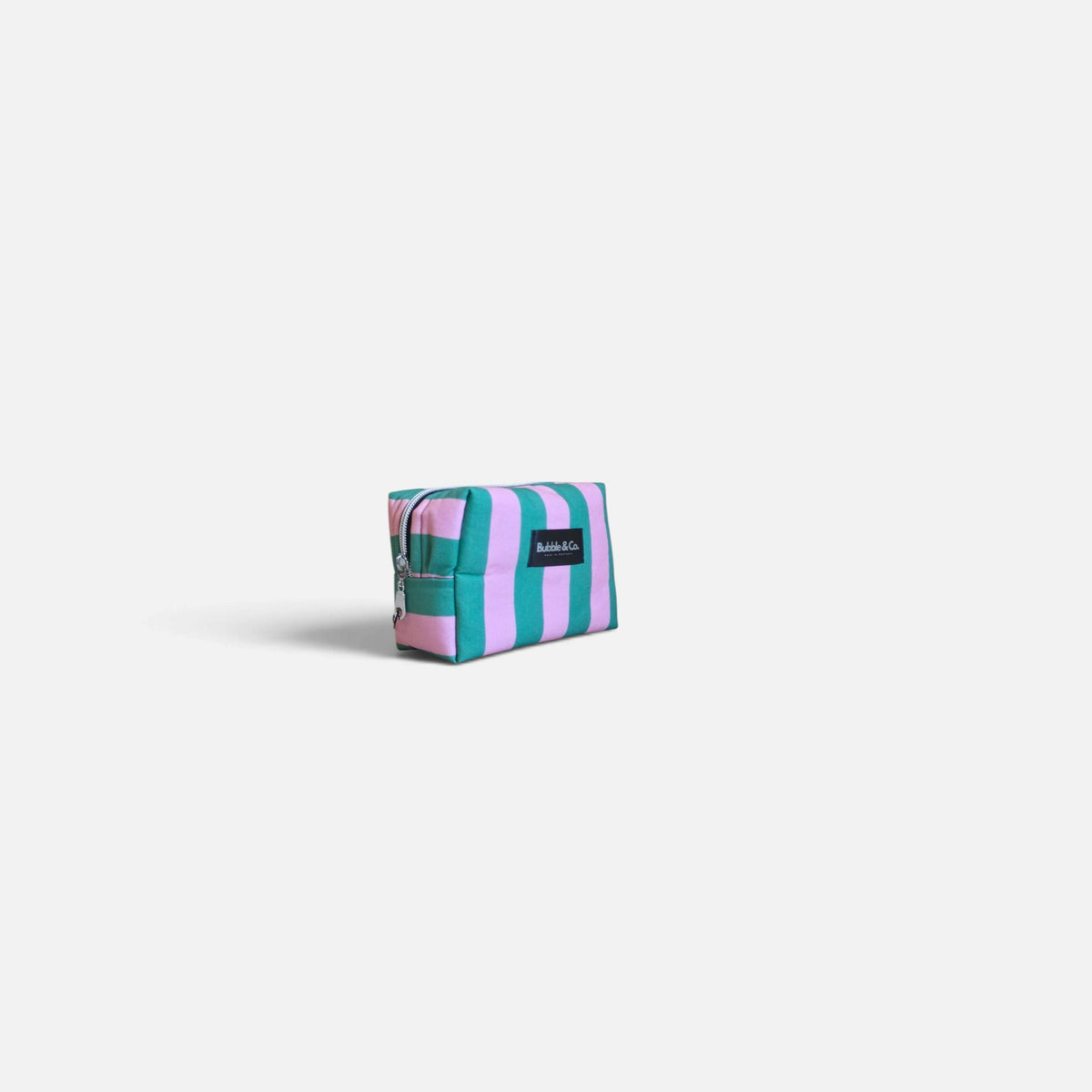Detail of the green Le Soleil makeup bag by Bubble & Co., handcrafted in Lisbon, Portugal.