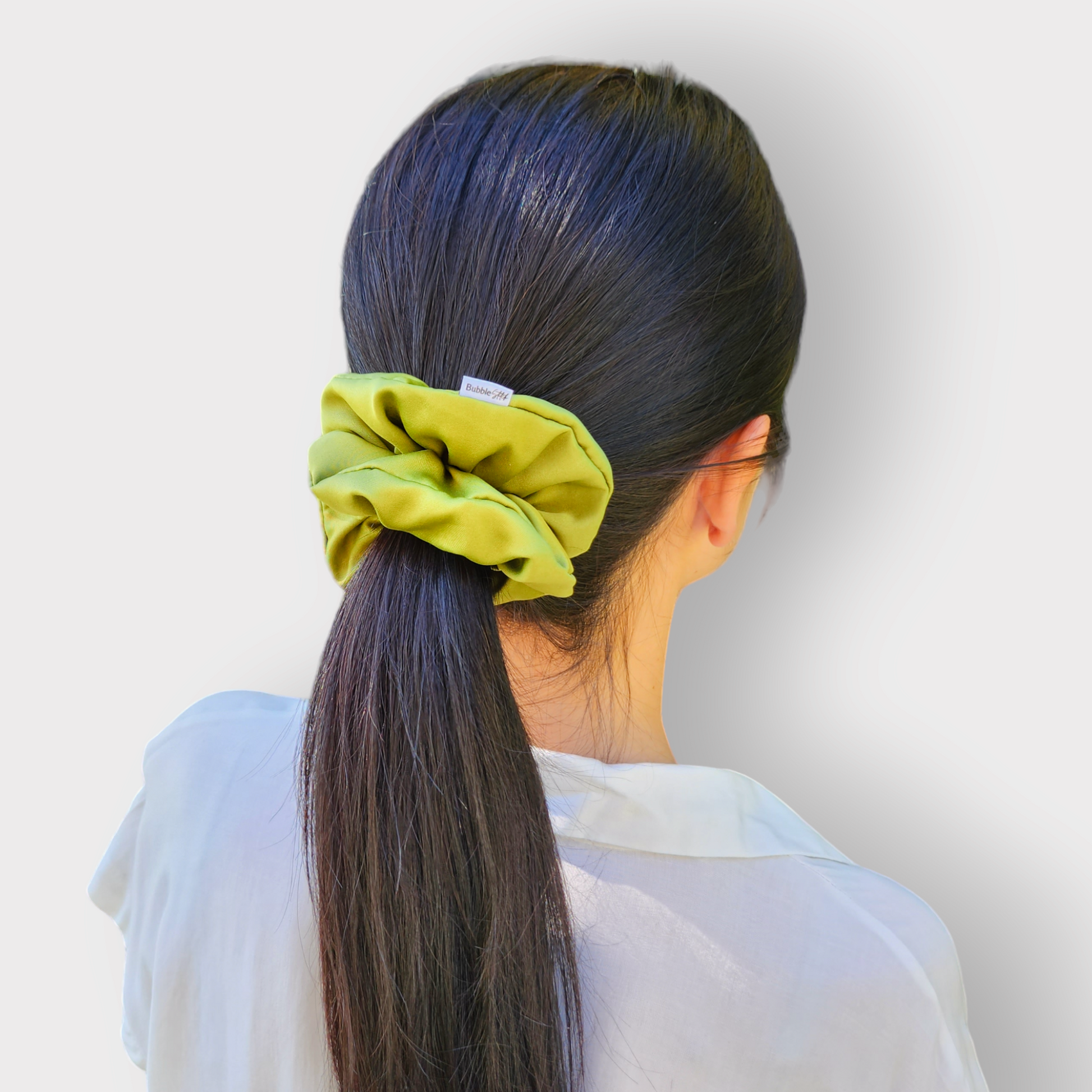 Scrunchie de Cetim Mate Verde Olive